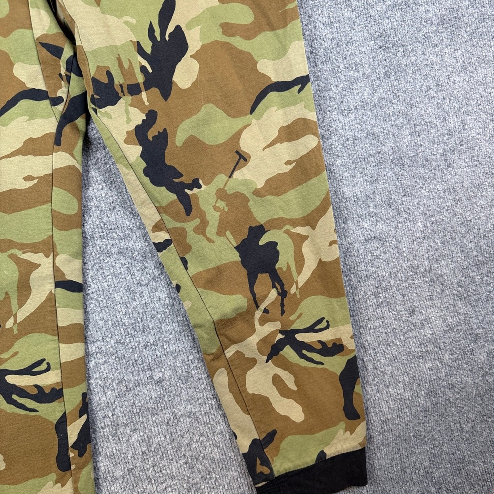 Polo Ralph Lauren Sweatpants Joggers Mens 2XL Green Brown Camo Big Pony Fleece - Picture 6 of 11